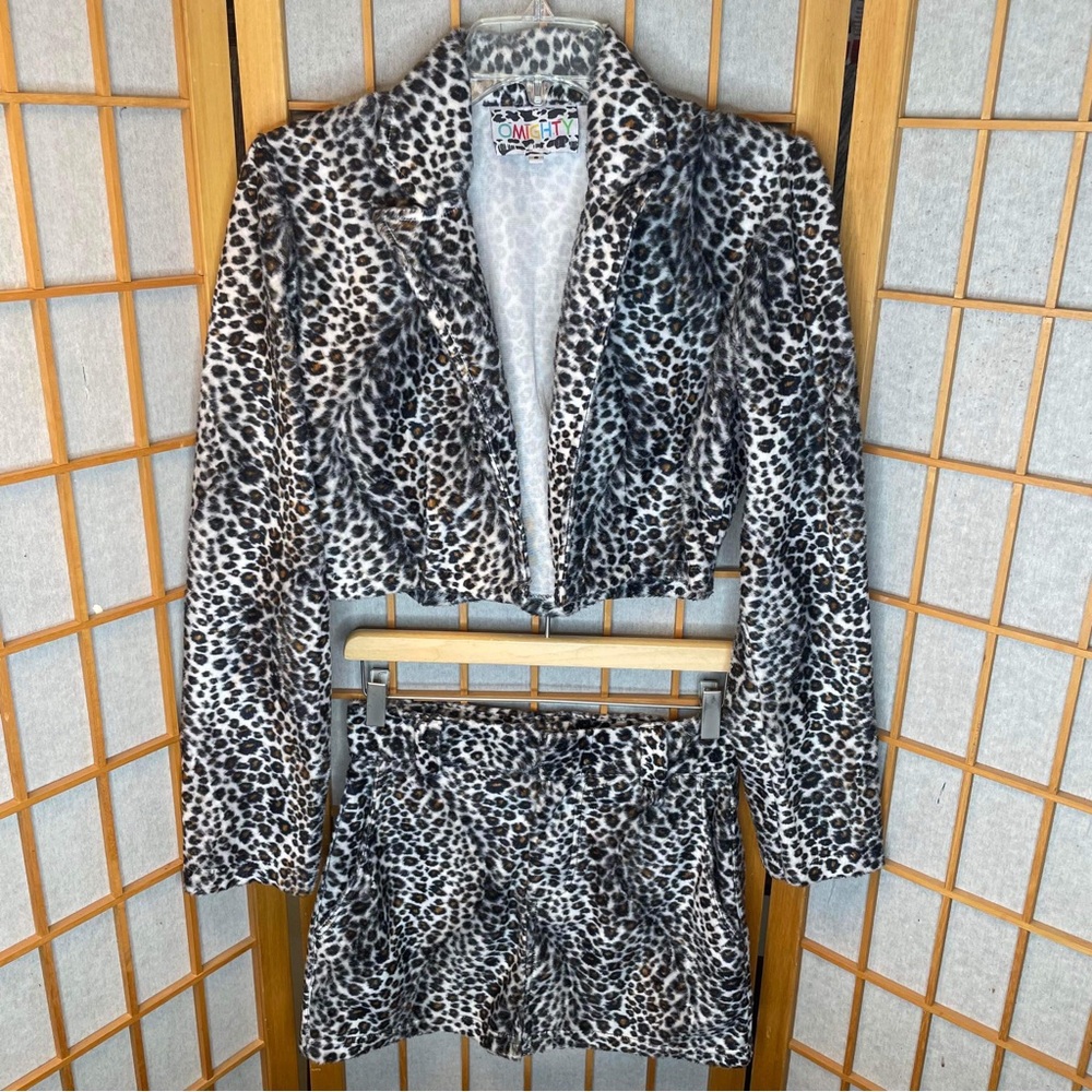 OMighty Y2K Leopard Print Blazer & Mini Skirt Set